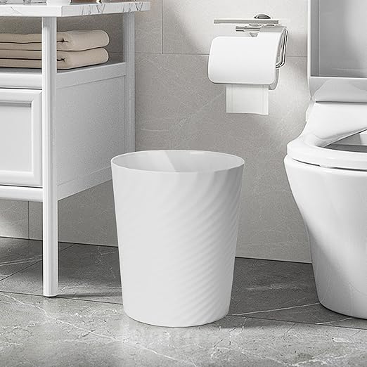 Trash Can - Small Waste basketbin - 1.8 Gallon- for Office,Home,Bathroom,Kitchen - White