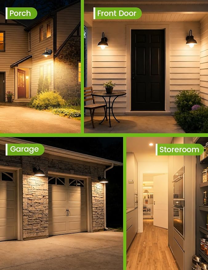Motion Sensor Light Bulbs, 100W Eq., E26, 110-130V, 2700K, 2Pack