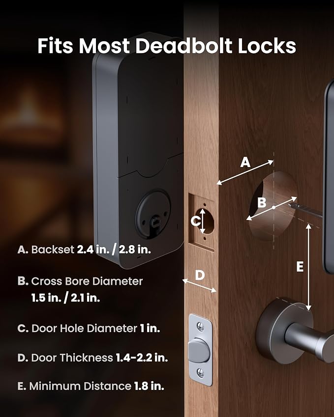 SwitchBot Lock Vision, 3D Face Recognition Smart Lock, Hands-Free Keyless Entry Deadbolt, DualPower 12-Month Battery, WiFi No Hub Required, Matter Over WiFi, Works with Apple Home, Alexa, Google