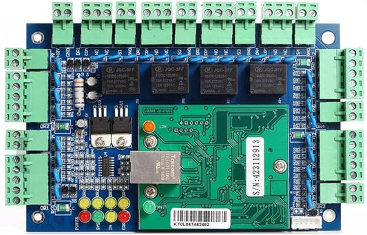 RFID Keypad Access Control System Card or PIN Code Open 4 Doors Strike Lock Smart TCPIP Control Board Keypad Door Access 110-240V Power Supply Box