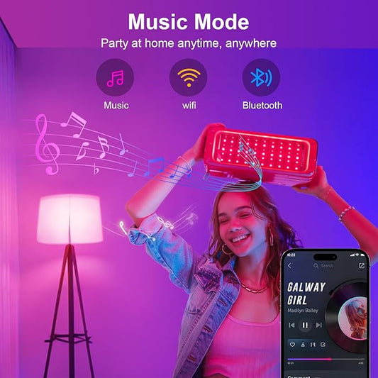 FRIDEKO HOME LED Smart Light Bulbs - Wi-Fi & Bluetooth Light Bulbs, Color Changing Light Bulb Compatible with Alexa and Google Assistant, A19 E26 RGBTW Light Bulb, 800LM (8 Pack)