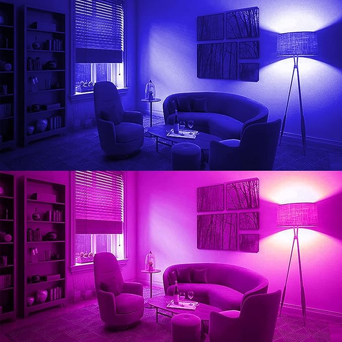 Smart Bulbs Color Changing Music Sync Group Control WiFi LED Bulbs Color Changing Smart Bulbs Compatible with Alexa and Google Home A19/E26/9W/800LM/110V (1 Pack)