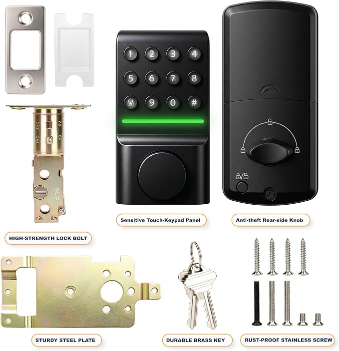 SEPOX® Keyless Entry Deadbolt, Offline Smart Keypad Doorlock, LED Indicator
