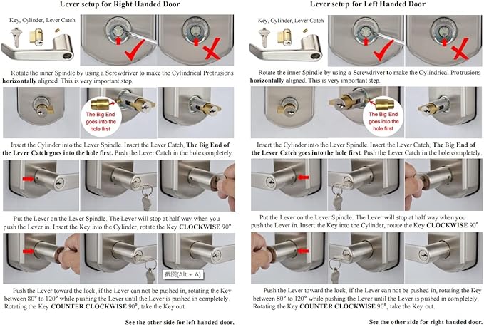 Smart Door Lock, Keyless Entry Door Lock, SCYAN X2 Handle Lock with Touchscreen Keypad Access, Auto Locking, for Home, Airbnb Rental House, Satin Nickel