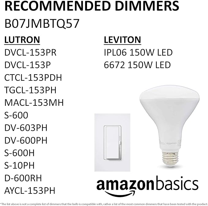 Amazon Basics BR30 LED Light Bulbs, 65W Equivalent, 11W Energy Efficient, E26 Standard Base, Soft White 2700K, Dimmable, 10,000 Hour Lifetime, 6-Pack