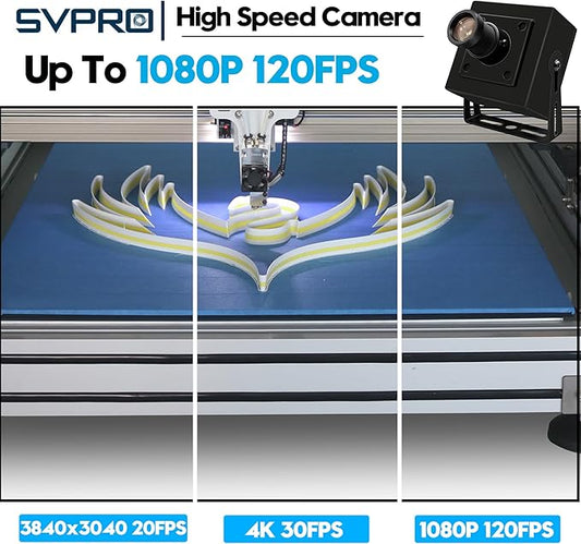 SVPRO 12MP USB Camera Module 4K 30fps Narrow Field of View Industrial Cam 1080P 120fps High Speed UVC Computer Lightburn Laser Camera for Linux,Windows,Android,Mac OS (M12 Lens)