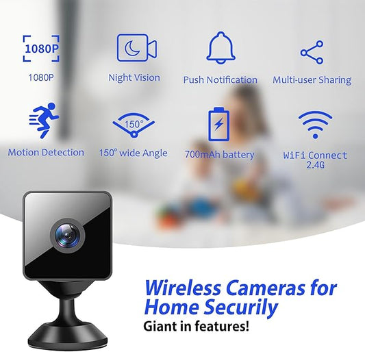 2026 Mini Wireless Security Camera 1080P HD Small Magnetic Home WiFi Micro Camera Nanny Cam with Motion Detection Cloud & SD Storage Night Vision Tiny Cameras Wide Angle for Home Baby Office Indoor
