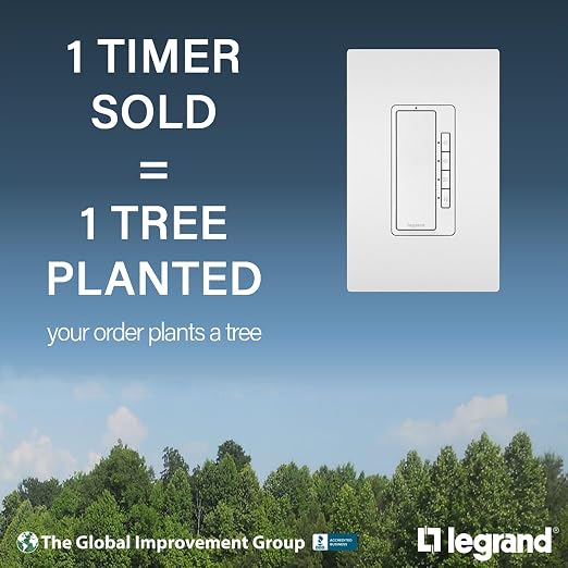 Legrand Radiant Digital Countdown Timer Rocker Light Switch, for Home Lighting Control, with Locator & Time Indicator, 60/40/20/10 Minute Settings, RT2WCCV4, White, 1 Count (Pack of 4)
