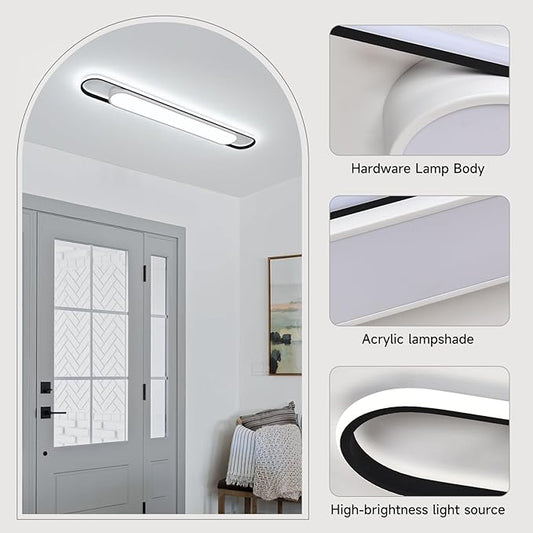 4Ft Cool White Modern LED Ceiling Lighting,65W Metal Linear Ceiling Lamp,6500K High Brightness Simple Long Light for Kitchen Dining Living Room Laundry, Garage Cloakroom Lighting (48Inch)