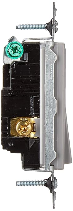 Leviton 15 Amp, 120/277 Volt, Decora Rocker 3-Way AC Quiet Switch, Residential Grade, Grounding, 5603-2GY, Gray