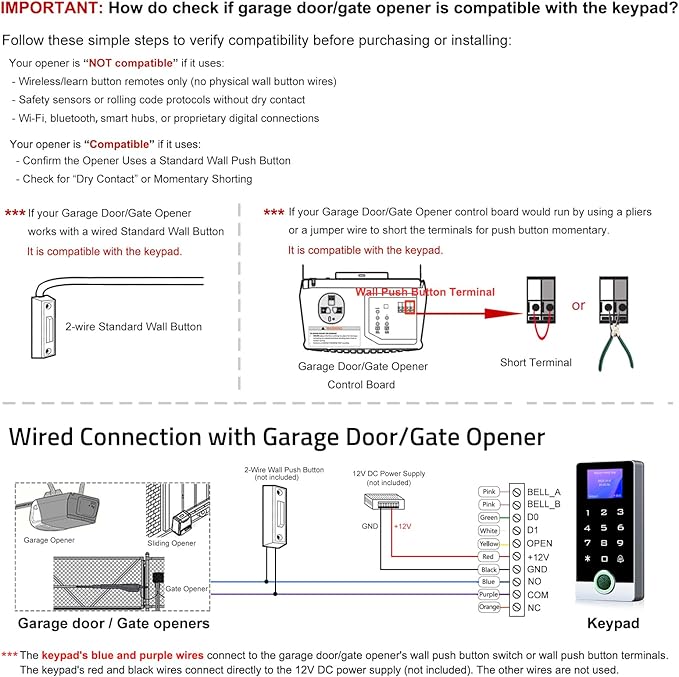Wireless WiFi TUYA Access Control System with LED Screen/Voice, Fingerprint Password Stand-Alone Door Access Control Keypad, WG26/34 EM Card Reader Access Controller, Full Metal Weatherproof