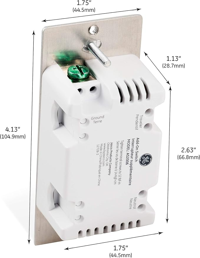Enbrighten White Add-On Switch, QuickFit & SimpleWire, Smart Light Control, Z-Wave/Zigbee Smart Light Switch, Works with Alexa, Google Assistant, Not A Stand Alone Switch, Smart Home Devices, 46200