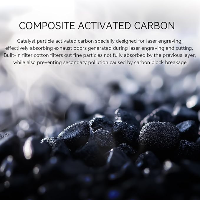 ATOMSTACK D3 Air Purifier for P1 Laser Engraver Smoke Purifier for Laser Engraver with 3-Layer Fume Extractor Filter with Activated Carbon + HEPA Filter