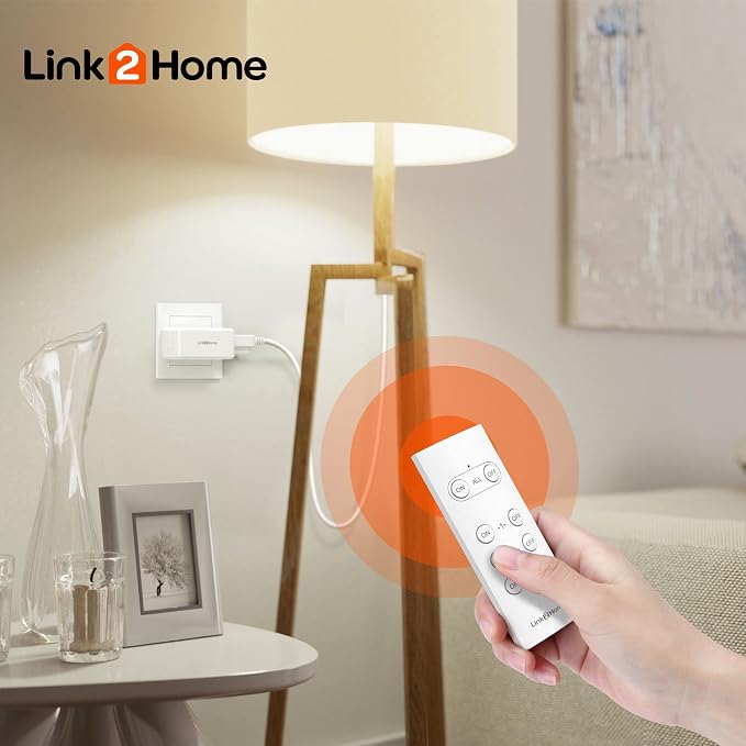 Link2Home Wireless Remote-Control Outlet, 3 Outlets, 1 Remote, White