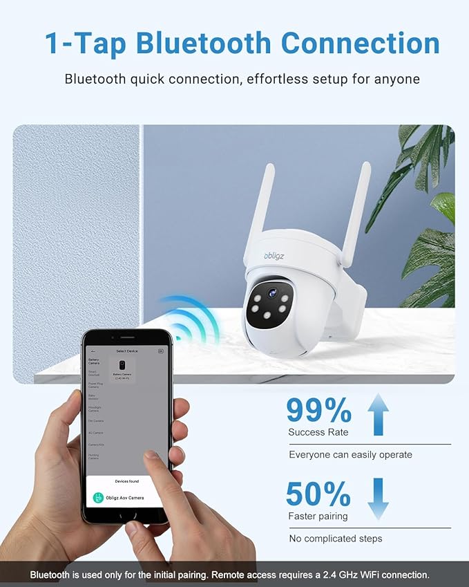 AOV Security Camera Wireless Outdoor with 6W Solar Panel,24/7 Recording Camera for Home Security, 2K Solar Cameras Outdoor Wireless, Auto Tracking,360°PTZ with Night Vision
