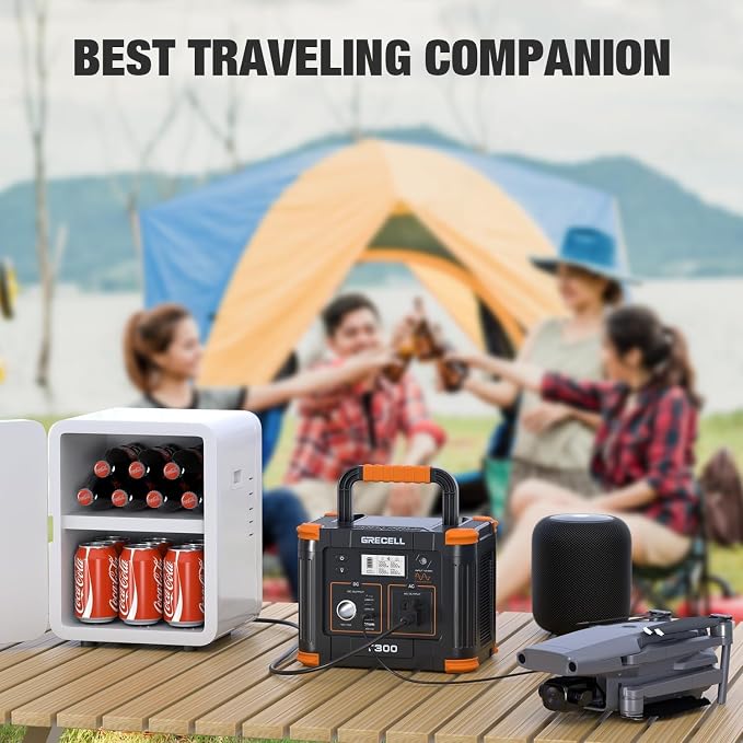 GRECELL Portable Power Station 330W, 230.88Wh Solar Generator