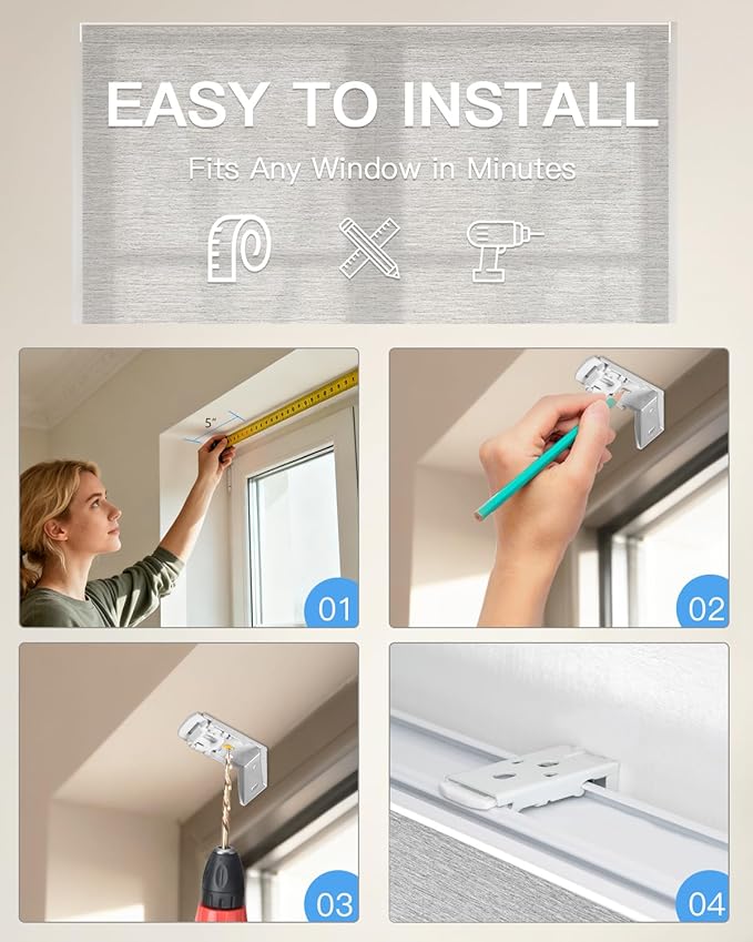 Motorized Roman Shades for Windows, Custom Light Filtering Roman Blinds with Remote, Smart Privacy Window Shades for Living Room Kitchen Office, Alexa & Google Home Compatible, App Control via RF Hub