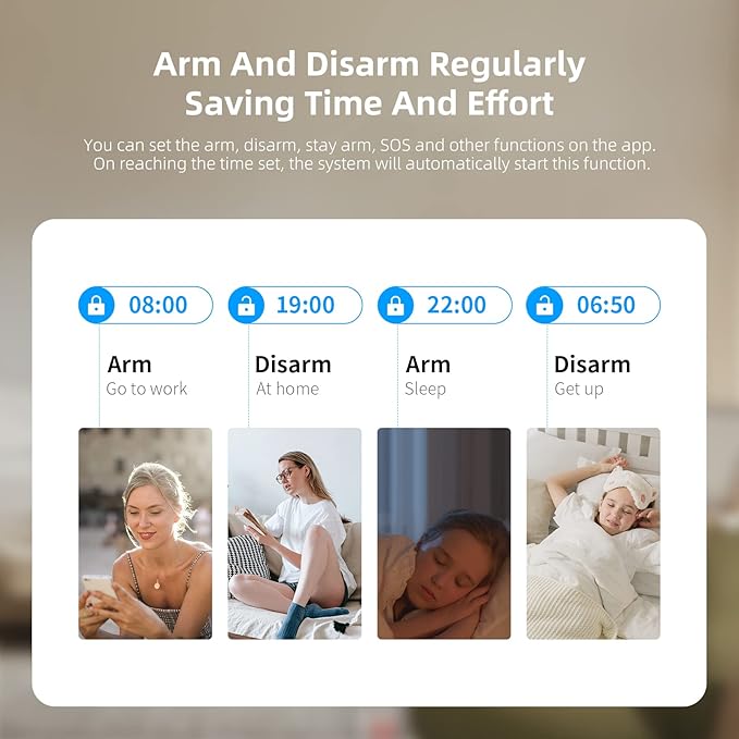 PGST Home Security Systems for House, Wireless Home Security Alarm System, Door/Window Sensor Motion Sensors with App Alert, WiFi+GSM 4G Home Alarm System No Subscription(103-F)