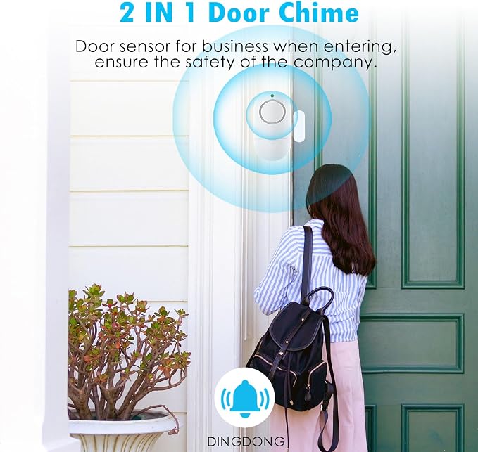 120DB High Decibel Door Window Alarms for Home Security, Toddler Child Safety Entry Open Alert Door Chime, Anti Intrusion Sensor for Household Store Apartment Garage, 10 Pack White