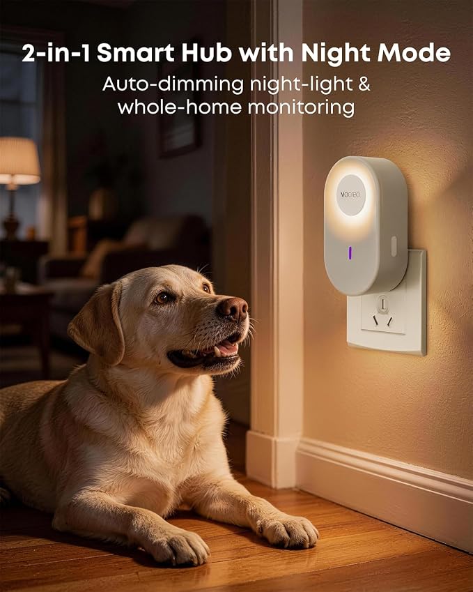 MOCREO WiFi Water Leak Detector Kit, 2000ft Long Range, SMS App Email Alerts, 105dB Adjustable Alarm, Leak Severity Tracking, 5-Year Battery Life, 3 IP67 Water Leak Sensors for Home Basement Kitchen