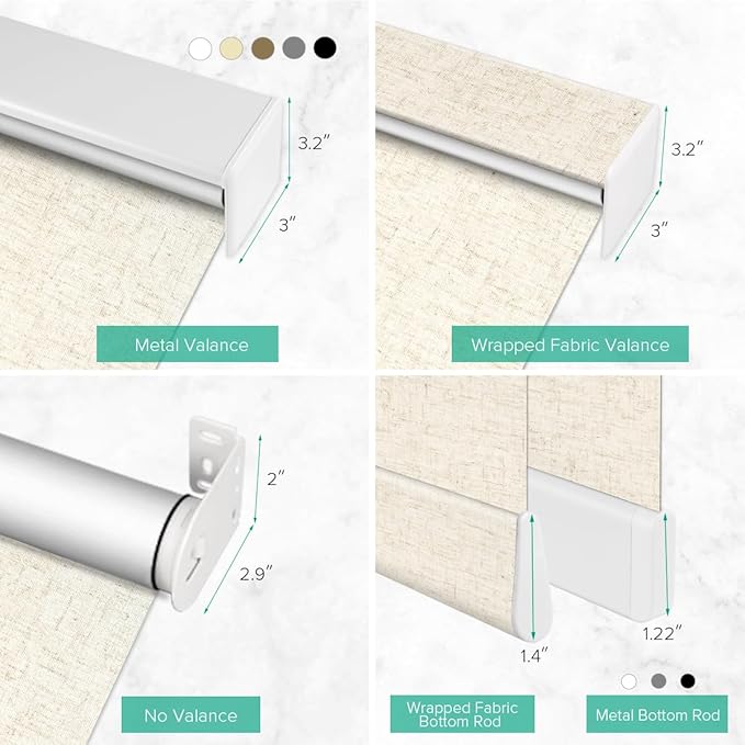 Motorized Roller Shades, 10O% Blackout Remote Control Custom Window Shades Compatible with Alexa Google Assistant via RF Hub, Rechargeable Electric Blinds for Windows (Texture Beige)