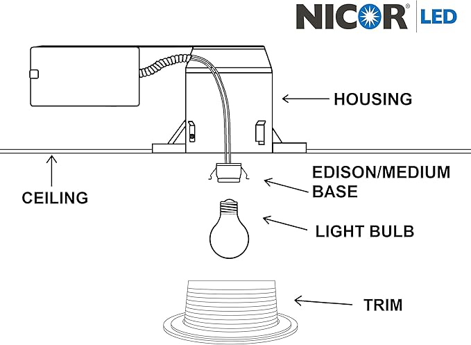 NICOR Lighting 6 inch Oil-Rubbed Bronze Recessed Baffle Trim, Fits 6 inch Housings (17510OB-OB)