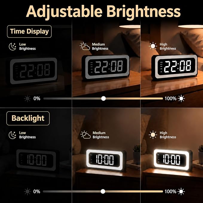2K Alarm Clock with Camera for Home Security, 5G&2.4GHz WiFi Digital Clock Camera with Color Night Vision, AI Motion Detection, SD/Cloud Storage, Indoor Baby Pet Elderly Monitor