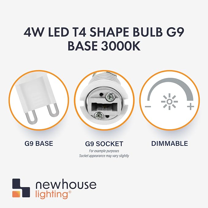 Newhouse Lighting 4w LED T4 Bulb G9 Base 3000k (4-Pack)