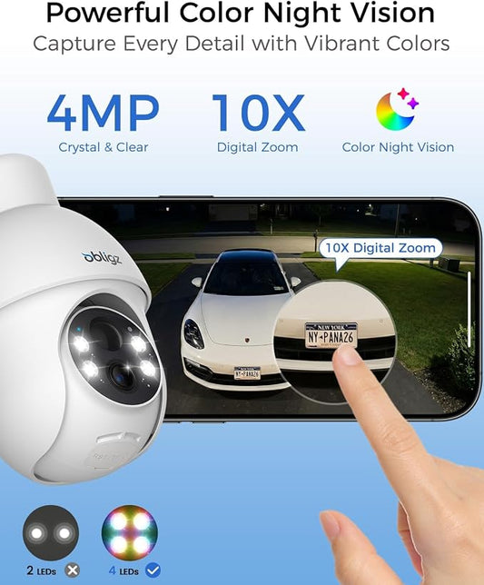4MP Cameras for Home Security, 64GB Local Storage, No Subscription