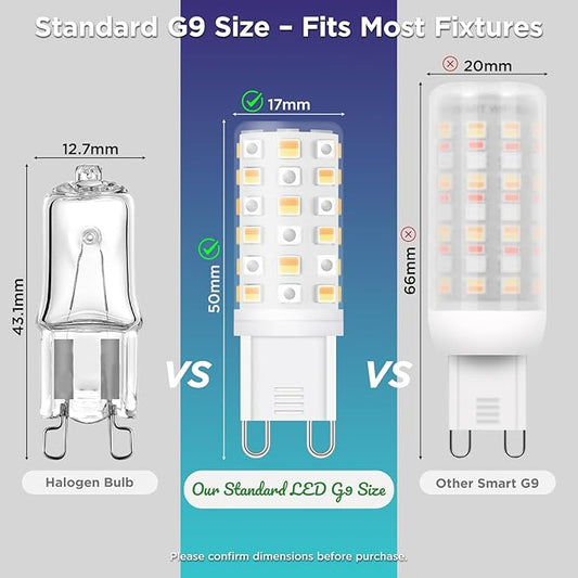 G9 Smart Bulb, Standard Size WiFi LED Light, 2W 200LM, RGB + Warm to Cool White (2700K-6500K), Compatible with Alexa & Google Assistant, Dimmable App Control, No Hub Required, 2-Pack