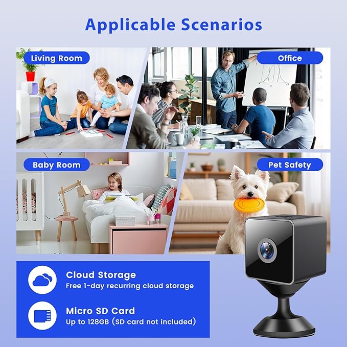 2026 Mini Wireless Security Camera 1080P HD Small Magnetic Home WiFi Micro Camera Nanny Cam with Motion Detection Cloud & SD Storage Night Vision Tiny Cameras Wide Angle for Home Baby Office Indoor