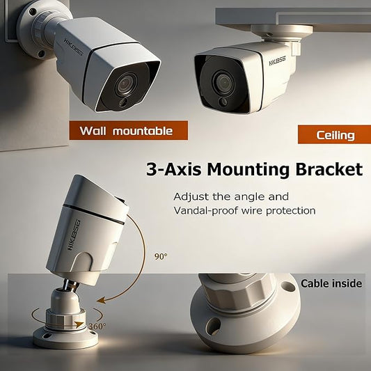 1080P H.265+ Home Security Camera System with 1TB Hard Drive,5MP 3K Lite 4 Channel CCTV DVR Recorder and 4 x 1080p Surveillance Bullet Camera Outdoor Indoor