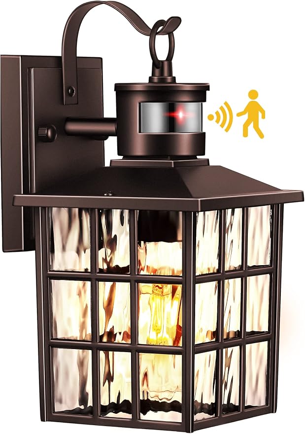 VIANIS Bronze Motion Sensor Exterior Lighting Fixtures, Waterproof