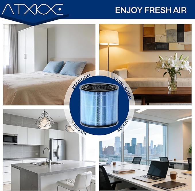 AP0601 Air Purifier Replacement Filter Compatible with AIRTOK AP0601 air Purifier, 4-IN-1 Air Purifier Filter, High Efficiency Activated Carbon Filter, 2 Pack
