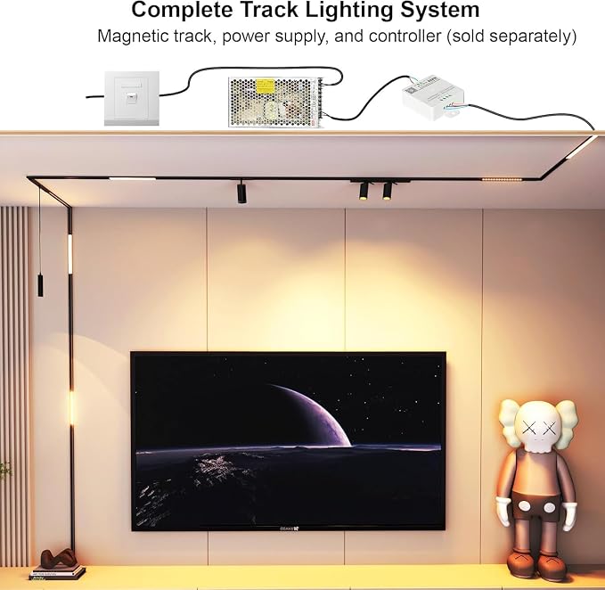 2-Pack Grille Spotlight Magnetic Track Head, 24V 15W CCT Lighting | Dimmable LED Lamp for Track Lighting with APP Remote Control, Adjustable Bright CCT 3000K-6000K, ETL Certified Ceiling Light