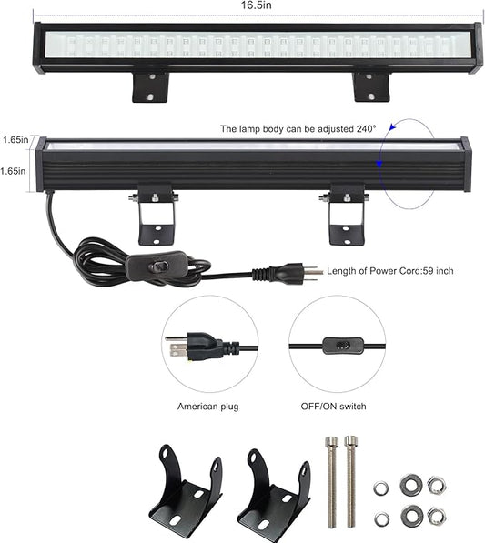 2-Pack Black Light LED Black Light Bars, IP65 Waterproof Black Lights, Glow-in-The-Dark Party Lights for Blacklight Parties, bedrooms, Body Paint, Stage Lighting, and Fluorescent Poster