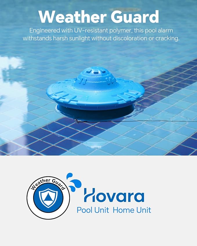 Pool Alarm for Inground & Above Ground Pools – Floating Pool Safety Alarm with 110dB Siren, Adjustable Sensitivity, Weatherproof– Covers up to 20' x 40' – Protects Kids & Pets (Blue)