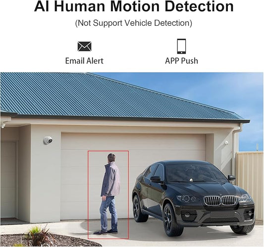 Anpviz 4MP Wired PoE IP Camera with Mic, Turret IP Security Camera Outdoor Indoor, Smart Dual Light Color Night Vision, AI Human Motion Detection, 2.8mm Lens, IP67 Waterproof, IPC-D3E43WD-S (H Series)