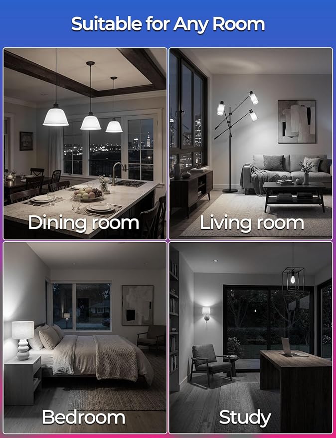 ILC RGB LED Light Bulb, Color Changing 40W Equivalent, 5700K Daylight White, 450LM 5W E26 Screw Base RGBW, Mood Light Bulb - 12 Color Choices - Timing Infrared Remote Control Included (8 Pack)
