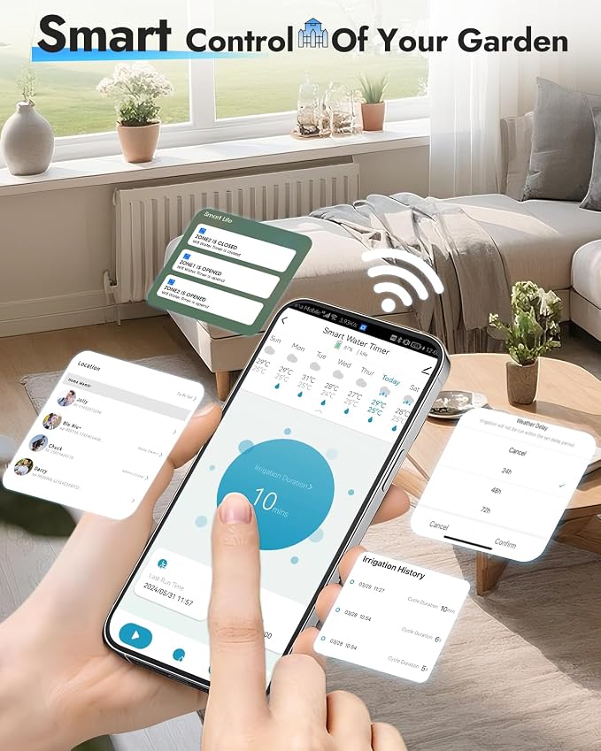 Insoma WiFi Water Timer for Garden Hose, Brass Inlet Outlet