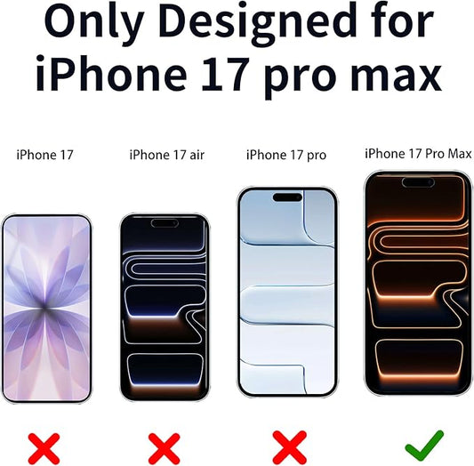 Juvraixo for iPhone 17 Pro Max Privacy Screen Protector 6.9 inch Tempered Glass 17 ProMax 28° Anti-Spy Private Anti Blue Light Full Coverage HD Easy Install Frame 2 Pack