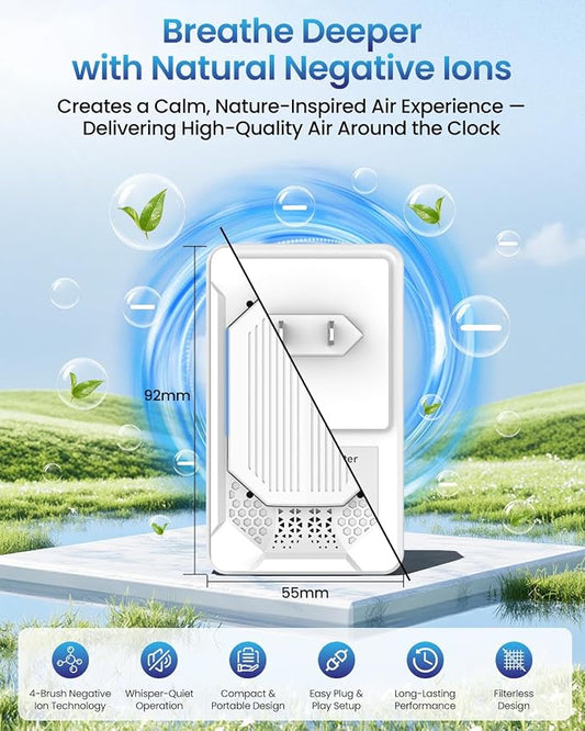 4 Pack Plug In Air Purifiers, Filterless Ionic Ionizer for Home and Travel