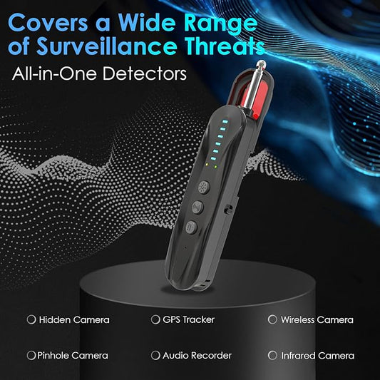 Hidden Camera Detectors & Anti-Spy Camera Finder, Wireless RF Signal Scanner, GPS Tracker Finder, Spy Device Detector for Travel, Office, Hotel, Dressing Room - Portable Privacy Protection