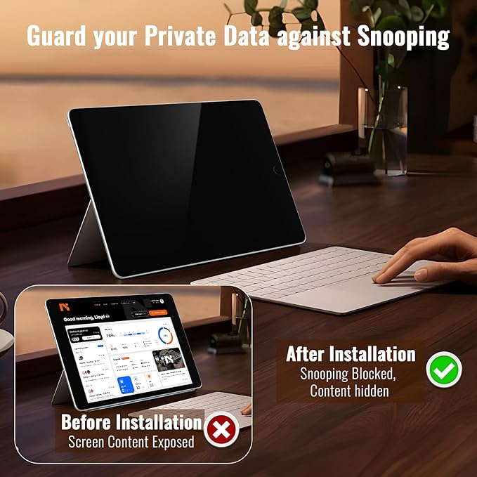 Privacy Screen Protector for iPad 6th Generation 9.7 Inch, Private Tempered Glass Film for iPad 5th Gen/Air 2/ Air 1, Touch Sensitive, Anti-Fingerprint, Case Friendly, 1 Pack