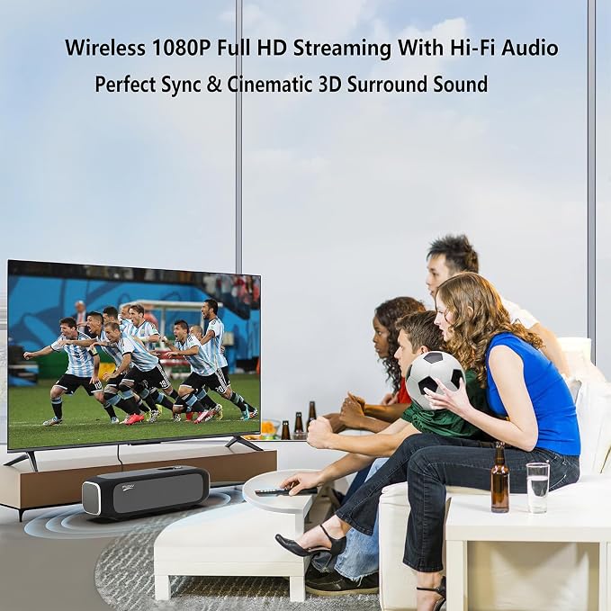 Karaoke Machine for TV with Dual Wireless Microphones, 6-Speaker Home Karaoke System, Screen Casting & HDMI 1080P Output,3D Surround Sound with DSP Audio, AI Hearing Protection for Kids & Family Party