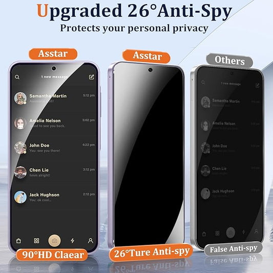 Asstar [2 Pack Privacy Screen Protector for Samsung Galaxy A37 5G, 9H Tempered Glass Privacy Samsung Galaxy A37 5G Privacy Screen Protector,Anti-Scratch Case Friendly Easy Install Accessories