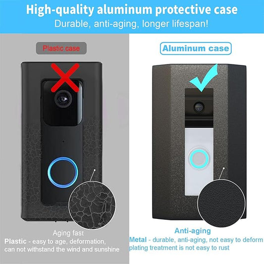 Bleu Clair Anti-Theft Doorbell Mount All Metal No Need to Drill Not Block Doorbell Motion Sensor Compatible with Ring & Other Video Doorbells for Home Rentals Office Room Apartment