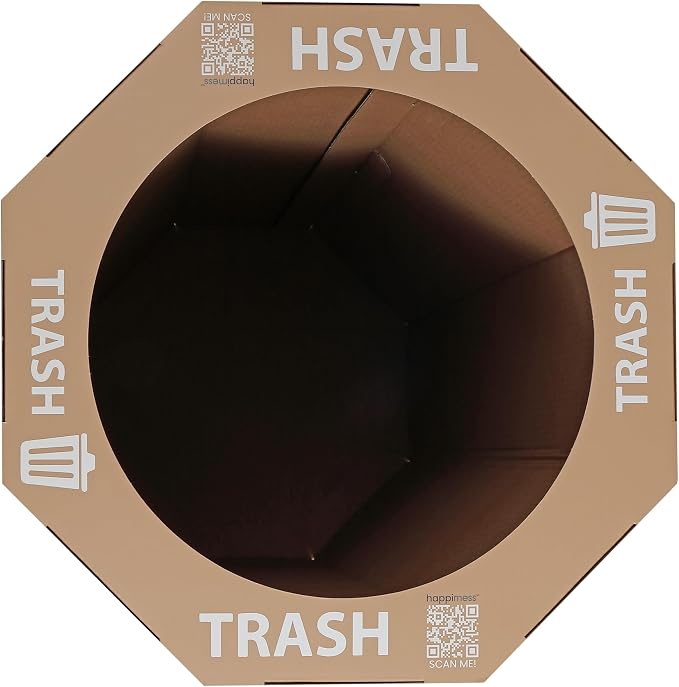 happimess Fleur 25 Gal Trash Can Bin, Brown, Set of 2