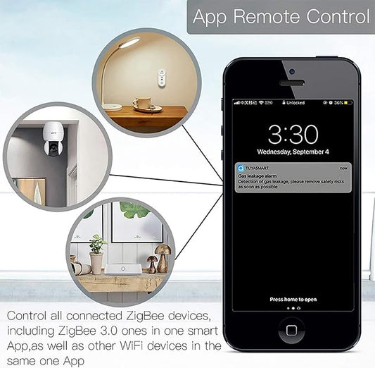 Smart Hub Zigbee 3.0 Hub Gateway: WiFi Smart Home Bridge Wireless Remote Controller, App& Voice Control, Compatible with Alexa/Google Home,Work with All Tuya ZigBee 3.0 Smart Products