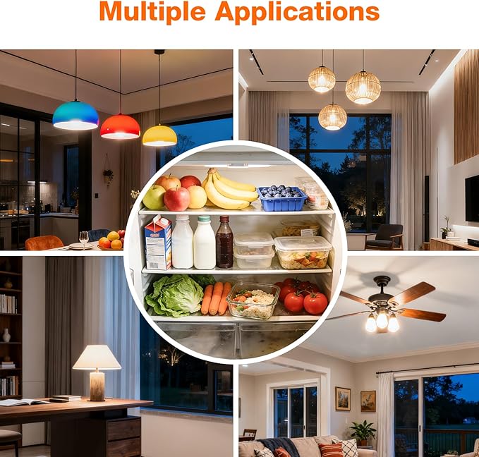 Sylvania LED White Filament Refrigerator Light Bulb, Soft White 2700K, A15 Fridge Light Bulb, Appliance Bulb for Ceiling Fan Light Bulbs, 60W, Dimmable, 750 LMS, Medium Base - 2 Pack (42247)